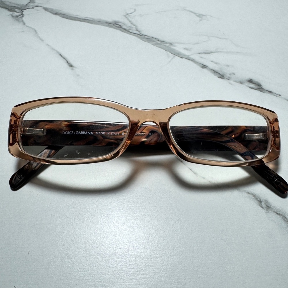 Dolce & Gabbana DG 3063 Eyeglasses Peach Brown Marble Tortoise 52-16-135 Italy